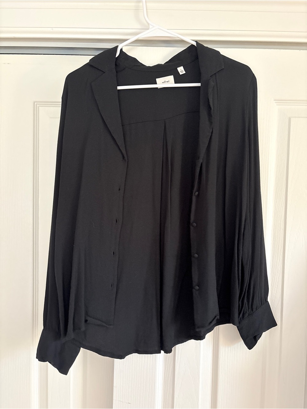Wilfred Black Button-Down Lightweight Blouse - Size Small